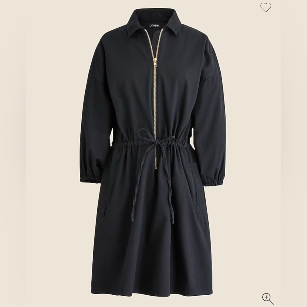 J.Crew Black Zip-Up Dress with Gold Accents